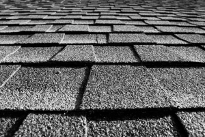 Close up of shingles on a roof