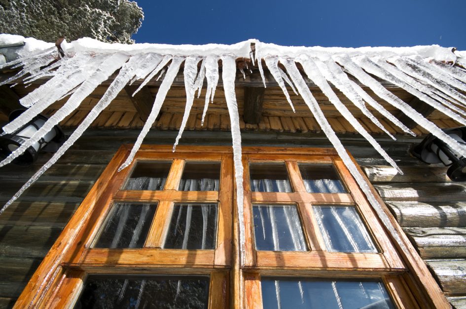 Icicles Hanging from Gutter